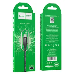 Кабель Hoco X50 Excellent charging data cable for Type-C Black - мініатюра 3