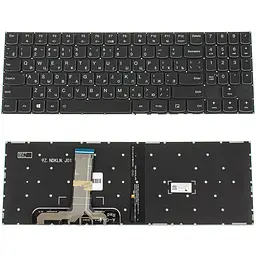 Клавіатура для ноутбука LENOVO (Legion: Y540-15) rus чорний без фрейму підсвічування клавіш (білий bezzel)