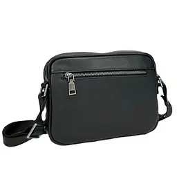 Сумка чоловіча шкіряна кросободі горизонтальна Tiding Bag S-JMD10-382A чорна - мініатюра 3