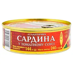 Сардина Riga Gold атлантична в томатному соусі 240 г