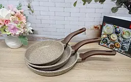Набір сковорідок O.M.S. Collection 3255 бежевий 3 предмети - мініатюра 3