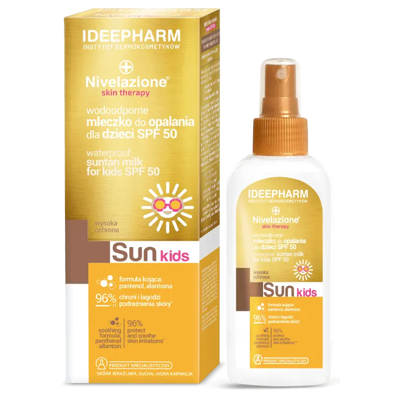 ДитячемолочкодлязасмагиNivelazioneSkinTherapySunSPF50Водостійке,150мл(5902082210641)