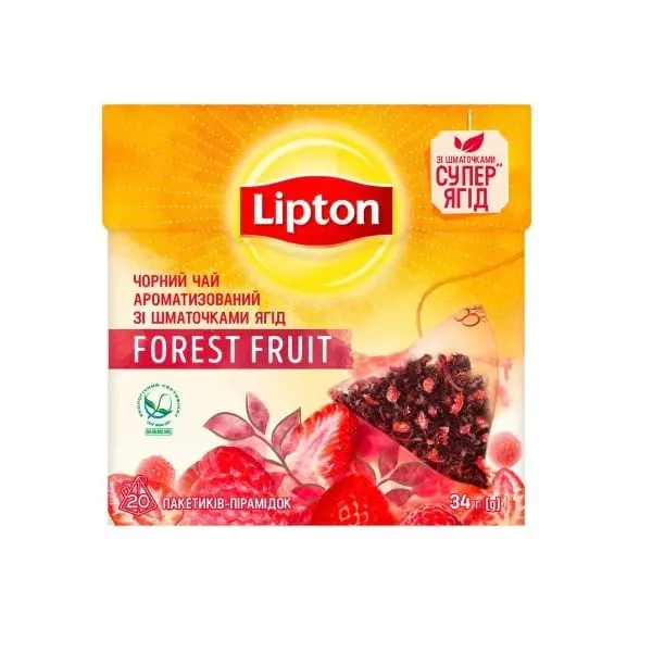 Черный чай Lipton с кусочками лесных ягод Forest Fruit, 20шт.