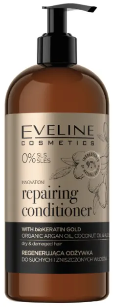 Восстанавливающий бальзам Eveline Organic Gold, для сухих и поврежденных волос, 500 мл
