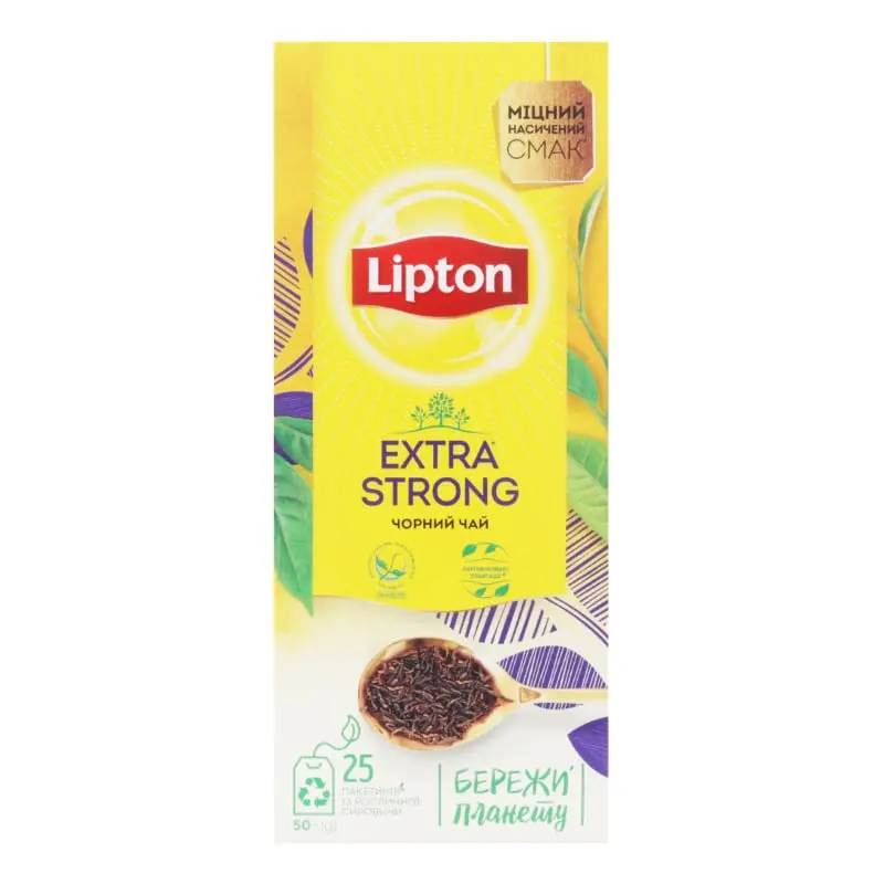 Черный чай Lipton Экстра Крепкий, 25 шт.