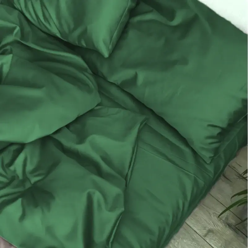 Фото - Постельное белье MirSon Простирадло на резинці Satin Light Pro 10-009 Green 120x200 см
