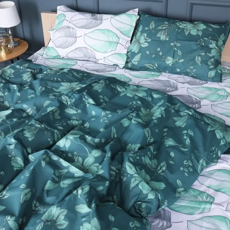 Фото - Постельное белье MirSon Підковдра  Бязь 17-0718 Emerald Foliage 143х210 см зелена  