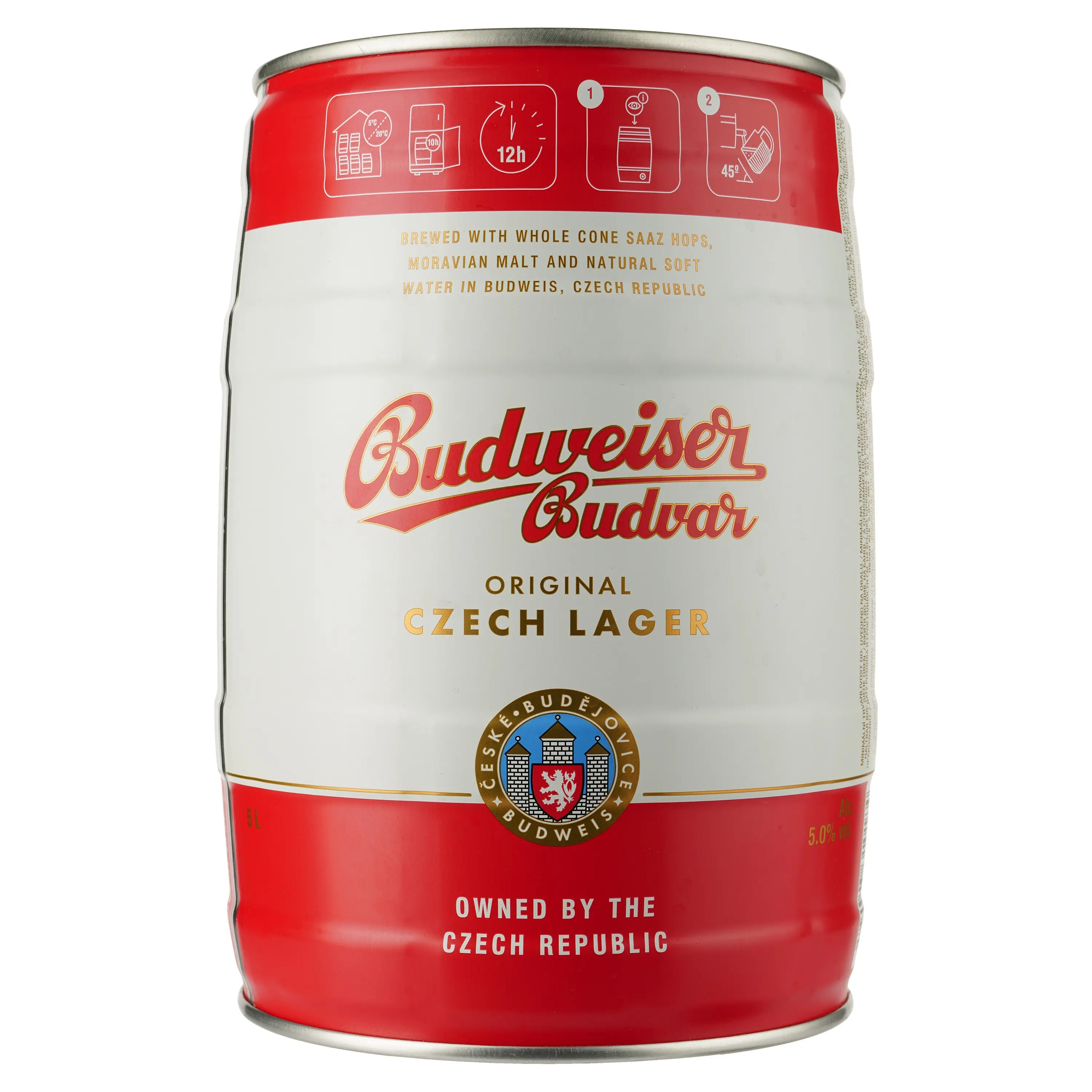 Пиво Budweiser Budvar Original світле, 5%, з/б, 5 л купити у Києві ...