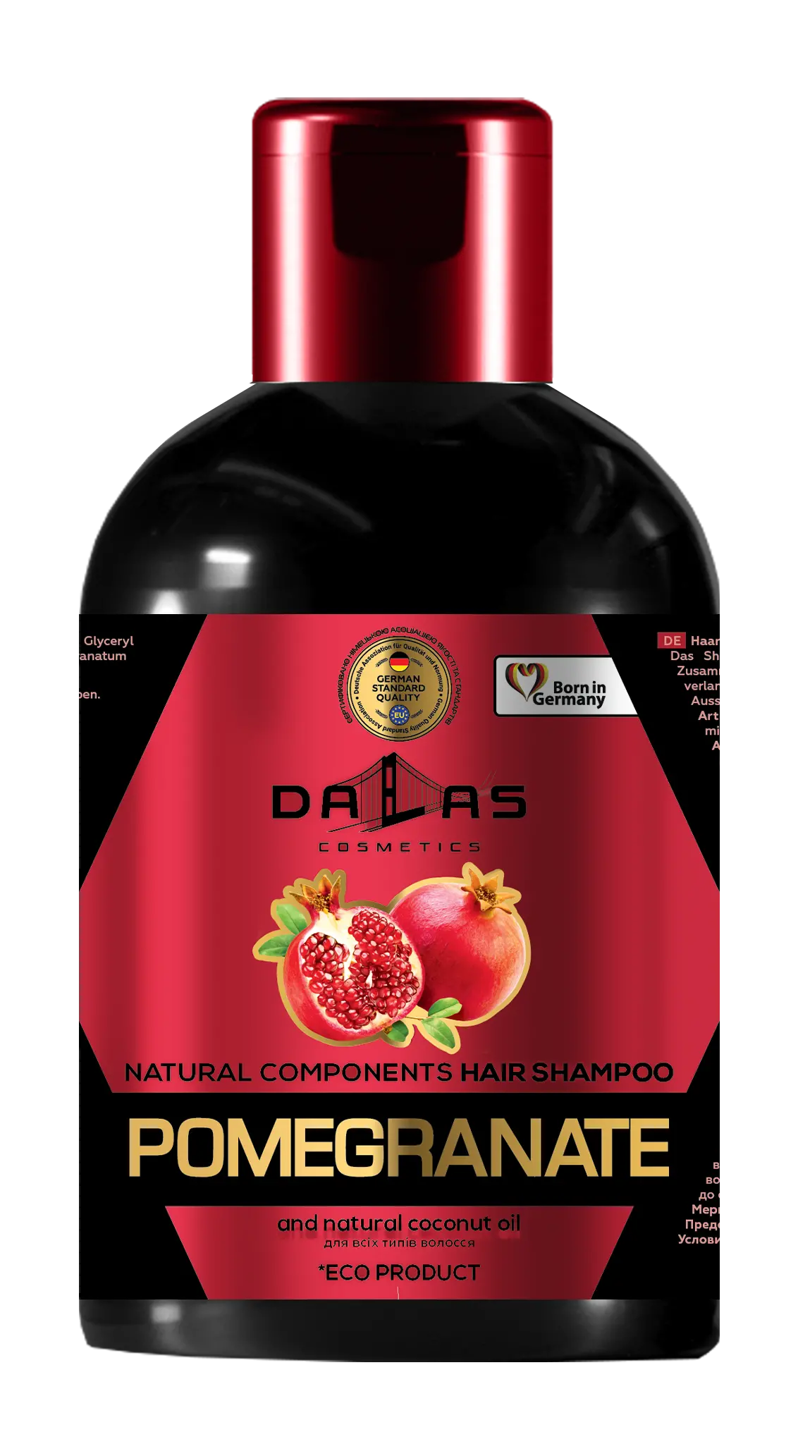 Шампунь для волос Dalas с маслом гранатовых косточек и натуральным кокосовым маслом, 1000 мл