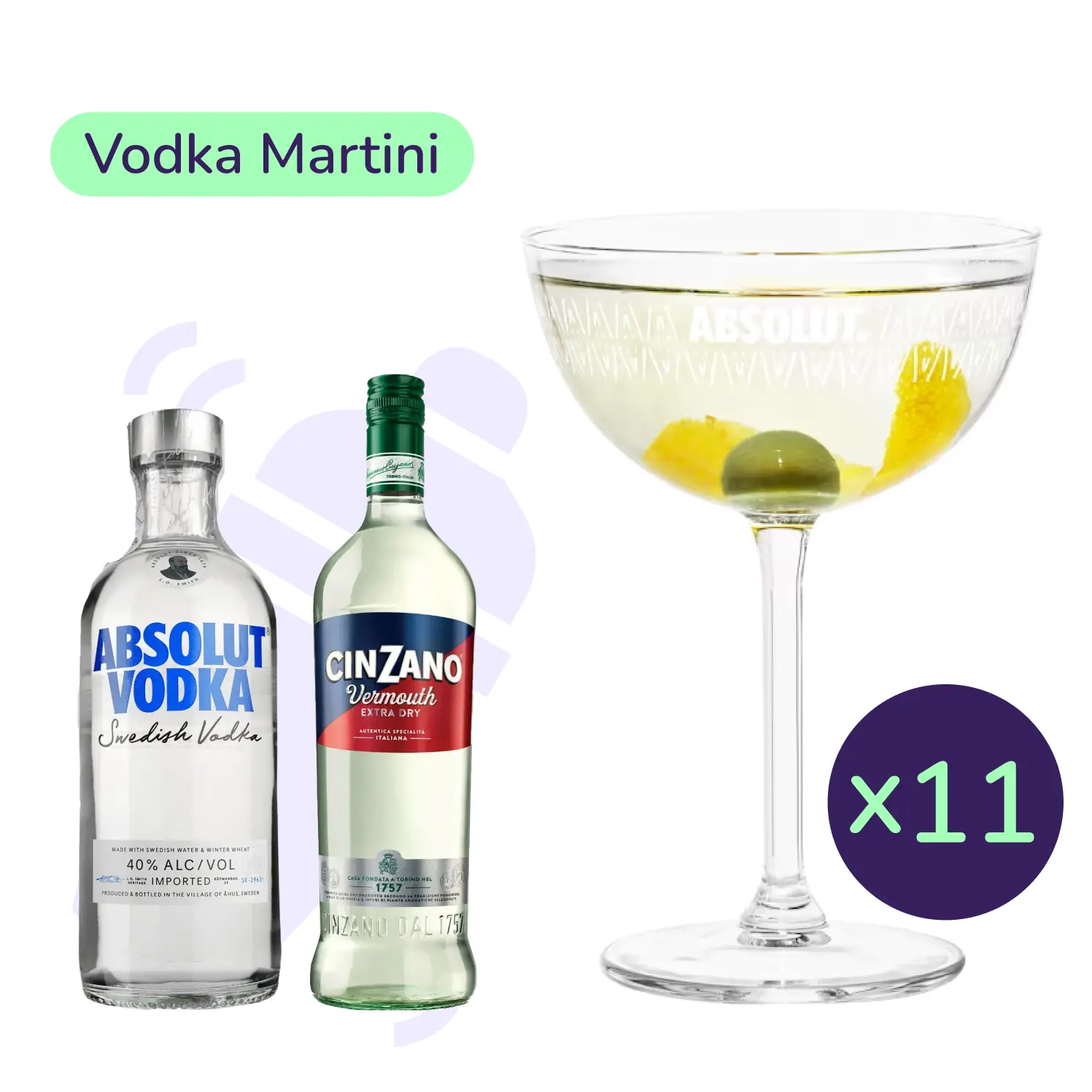 Коктейль Vodka Martini (набір інгредієнтів) х11 на основі горілки ...