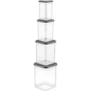 Набір контейнерів для зберігання продуктів Freshlife квадратні 4 шт. 0.75 л, 1.25 л, 2.1 л, 3.2 л (D-419-04)