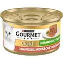 Вологий корм для котів Gourmet Паштет з качкою морквою та шпинатом 85 г