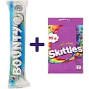 Набір: Батончик Bounty у молочному шоколаді 57 г (597388) + драже Skittles Bag Дикi ягоди 95 г (837370)