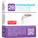 Пластир хірургічний 2В на тканинній основі 5 м х 2.5 см білий 1 шт.