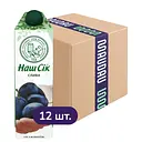 Упаковка сока Наш Сік Слива с мякотью 11.4 л (950 мл х 12 шт.)