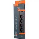 Мережевий подовжувач Videx Oncord з кнопкою USB (QC3.0) + USB-C (PD20W) чорний 3 м (VF-PD43G1QC1PD-B)