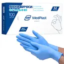Рукавички МedРlast оглядові нітрилові неопудрені сині розмір M 100 шт.