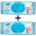 Набор влажных салфеток Smile Baby с экстрактом ромашки и алоэ 200 шт. (100 шт. x 2 уп.)