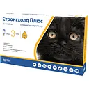 Капли Стронгхолд Плюс от блох и клещей для кошек до 2.5 кг 0.75 мл (0.25 мл x 3 шт.) 15 мг (10020776)