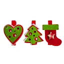 Набор новогодних прищепок декоративных Market Union 3 шт. в ассортименте (675269)