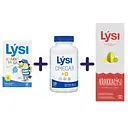 Сімейний набір Омега-3 Lysi : для дітей з вітаміном D3 №60 + комплекс з вітаміном D3 капсули 500 мг №120 + Kids з печінки тріски та тунця з вітамінами A, D, E + DHA240 мл