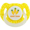Пустушка латексна Baby Team, класична, нічна, 6+ міс., жовтий (3225)