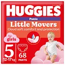 Уцінка. Підгузки-трусики для дівчаток Huggies Little Movers Pants 5 (12-17 кг) 68 шт. 