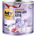 Влажный корм для кошек MY champion кусочки с курицей и телятиной 415 г