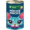 Вологий корм М'ясна Миска для котів шматочки в соусі з качкою та яблуками 415 г