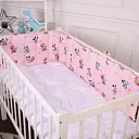 Сплошной бортик в кроватку MirSon Kids Time 20-0042 Pink Mikey Mouse 30х180 см (2200009666254)