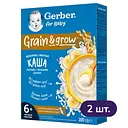 Каша Gerber Grain & Grow суха молочна швидкорозчинна рисова з бананами для дітей з 6 місяців 400 г (2 шт. х 200 г)