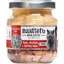 Вологий корм для котів Basttet'o Holistic мікс Яловичина з індичкою та куркою в соусі 130 г