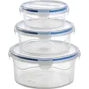 Набір ємностей вакуумних круглих Ucsan Click with lock 3 шт. блакитний (86006)