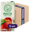 Упаковка соку Наш Сік Яблучно-персиковий з м’якоттю 11.58 л (1.93 л х 6 шт.)