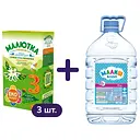 Набор: сухая молочная смесь Малютка Premium 3, 1.05 кг (3 шт. х 350 г) + детская вода Малыш 5 л