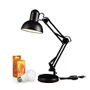 Набор настольная лампа Євросвітло Ridy-027 E27 черная + светодиодная лампа 10 Вт 4200К Е27 (57009)