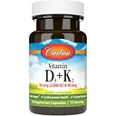 Вітамін D3+K2 Carlson Vitamin D3+K2 2000 МО 90 мкг 30 вегетаріанських капсул