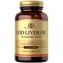 Вітаміни A і D Solgar Cod Liver Oil & Vitamins A & D з печінки норвезької тріски 100 капсул