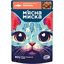 Влажный корм М'ясна Миска для кошек кусочки в соусе с лососем 100 г