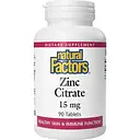 Цинк Natural Factors Zinc Citrate 15 мг 90 пігулок