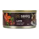 Уцінка. Вологий корм для дорослих стерилізованих котів Savory Cat Can Adult Sterilised з ягням 100 г