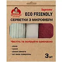 Серветка з мікрофібри універсальна Помічниця Eco Friendly Suprem 30 x 30 см 3 шт
