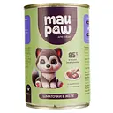 Уценка. Полнорационный корм для взрослых собак MAU PAW Кусочки в желе с индейкой и печенью консервированные 415 г