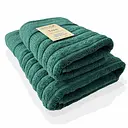 Набор 2 жаккардовых полотенца Lovely Svi для ванной, гостиниц, СПА, в подарок, 70х140 см 50×90 см Oxford Stripe зеленый