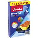 Губки кухонні для тефлону Vileda Pur Active Color, 3+1 шт. (4023103208049)