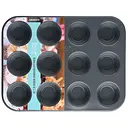 Уцінка. Форма для випікання мафінів Ardesto Tasty baking, 12 шт, 35х26,5х3 см, темно-сірий (AR2305T)