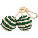 Іграшка для котів Trixie Два м'ячики сизаль на мотузці з м'ятою 4.5 см в асортименті (4077)