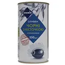 Уценка. Оливки Премія черные с косточкой пастеризованные 350 г (300215)