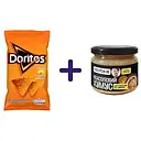 Набор: чипсы кукурузные Doritos со вкусом сыра 90 г + фасолевый хумус 100 Років с копченым луком 280 г