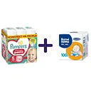 Набор: подгузники-трусики Pampers Active Baby Pants 5 (12-17 кг) 152 шт. + ватные пафы Белоснежка для детей 100x100 мм (обновленная структура) 100 шт.